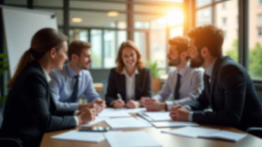 Geschäftsteam in modernem Büro bespricht Unternehmensstrategien und Wachstumspläne